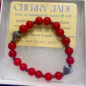 Handmade Cherry Jade Bracelet